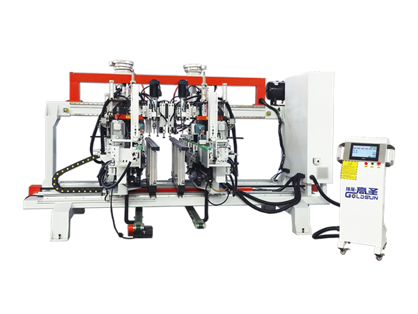 床板条双切钻孔攻牙机